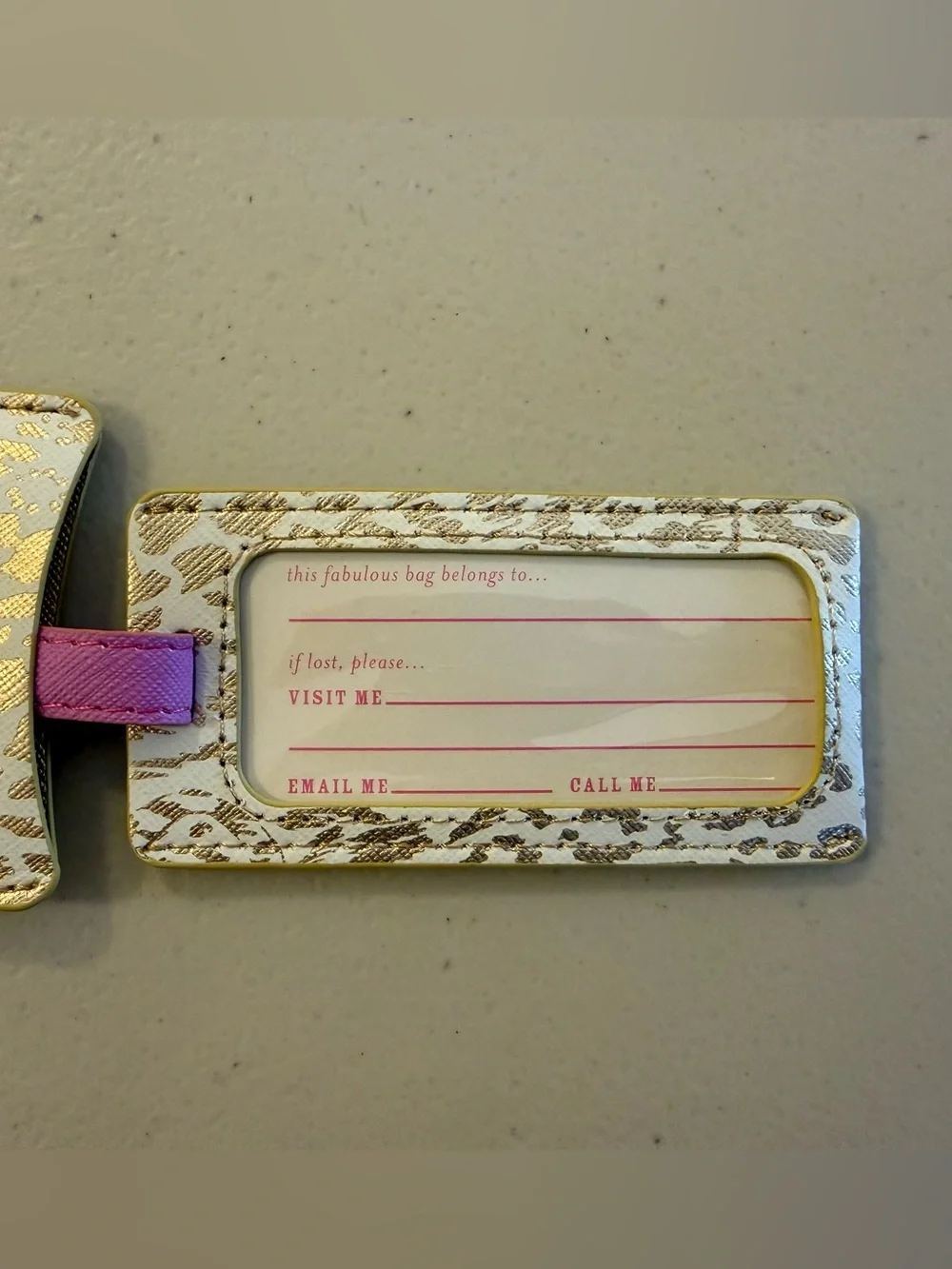 Lilly Pulitzer Luggage Tag in ‘Gold Metallic Pattern Play’ - *NWT*